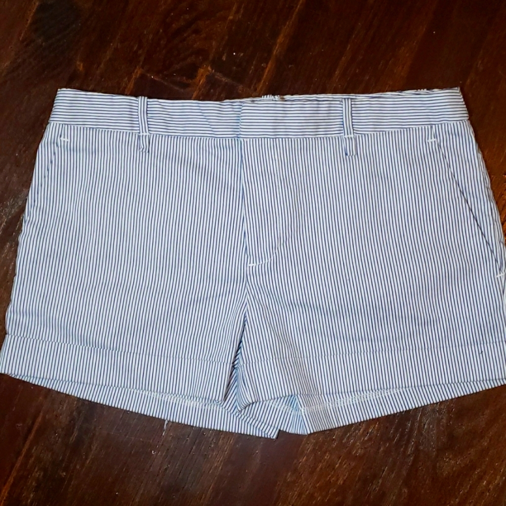 Forever 21 blue striped white shorts